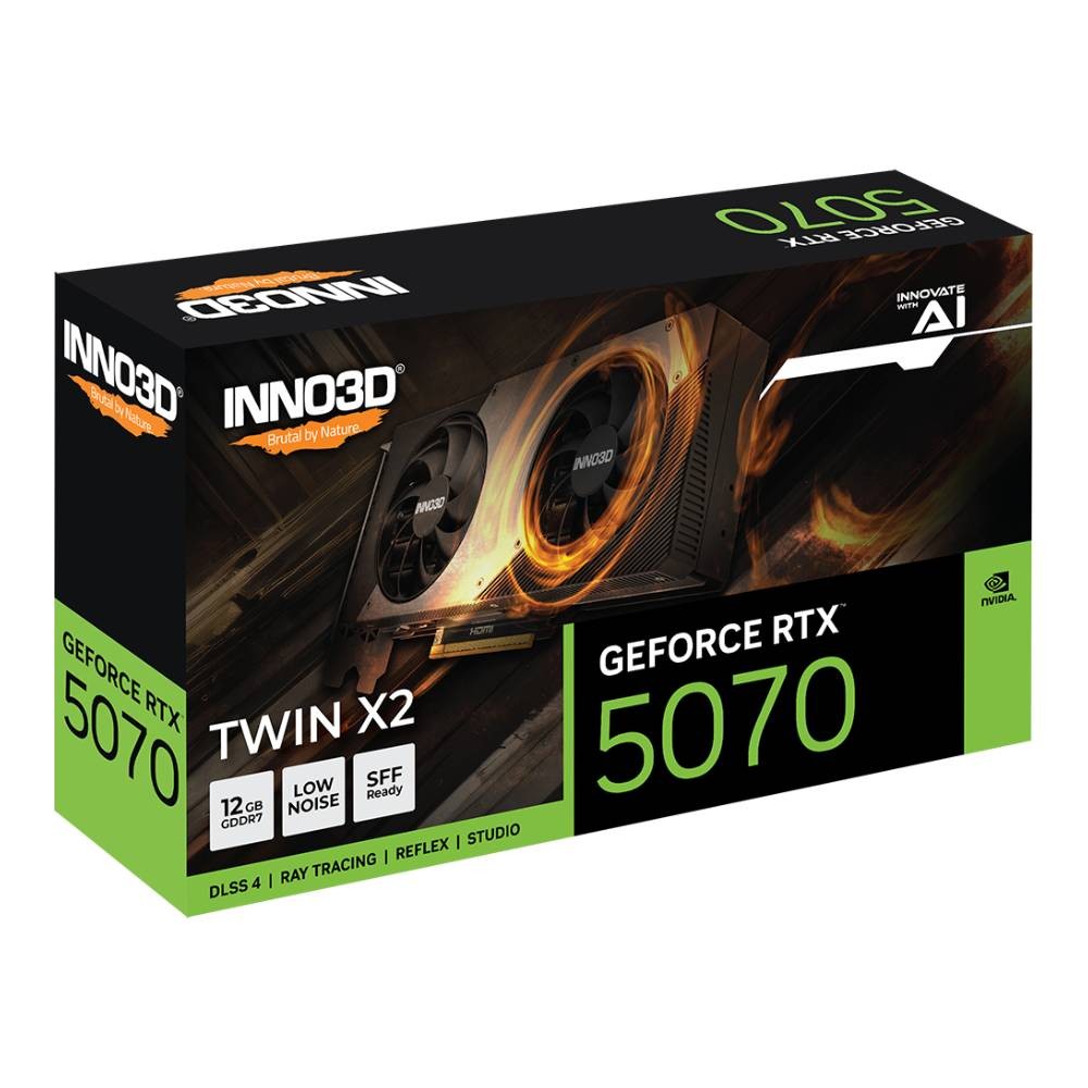 การ์ดจอ INNO3D GeForce RTX 5070 TWIN X2 12GB GDDR7 192-bit