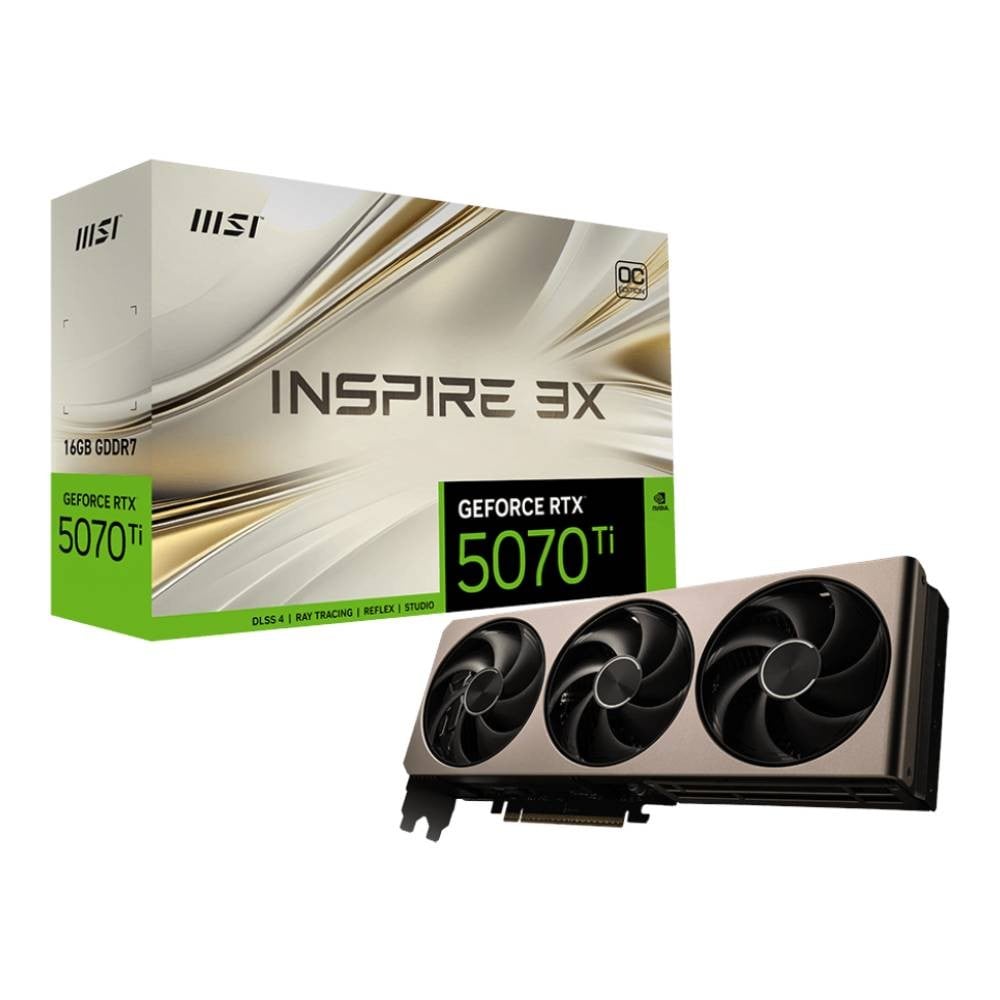การ์ดจอ MSI GeForce RTX 5070 Ti 16G INSPIRE 3X OC GDDR7 256-bit