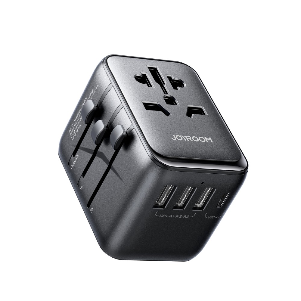 หัวแปลงปลั๊กไฟ JOYROOM Universal Travel Adapter 17W JR-TCW01 Black