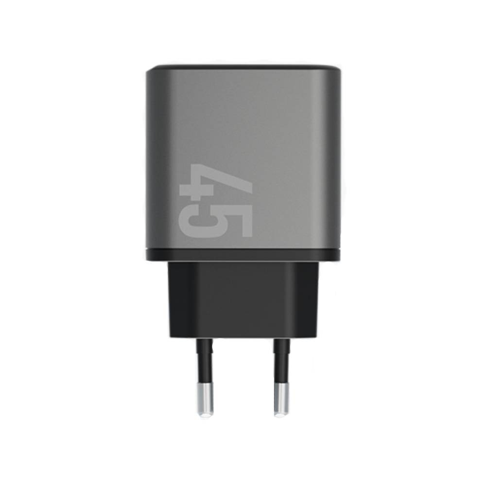 อะแดปเตอร์ ENERGEA Wall USB Charger 2 USB-C (PD45W) Ampcharge GaN45 Dual Gunmetal (TISI)