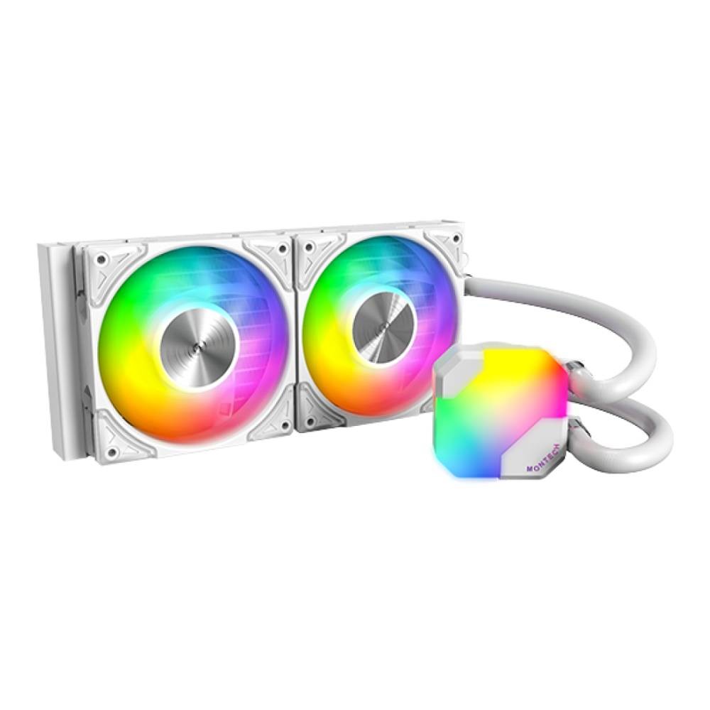 ชุดระบายความร้อนซีพียู Montech HyperFlow ARGB 240 Liquid Cooler White
