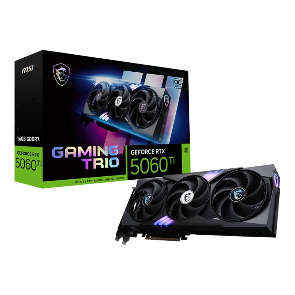 การ์ดจอ MSI GeForce RTX 5060 Ti 16G GAMING TRIO OC 16GB GDDR7 128-bit