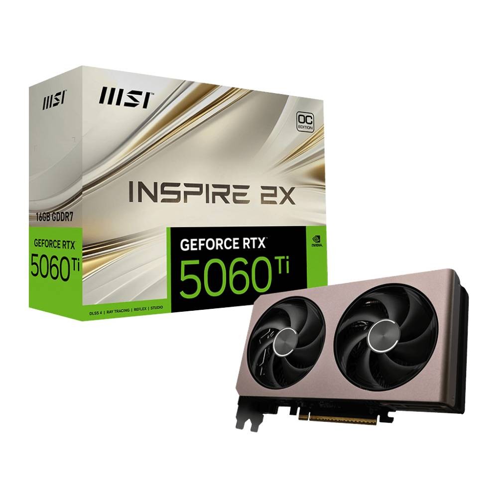 การ์ดจอ MSI GeForce RTX 5060 Ti INSPIRE 2X OC 16GB GDDR7 128-bit