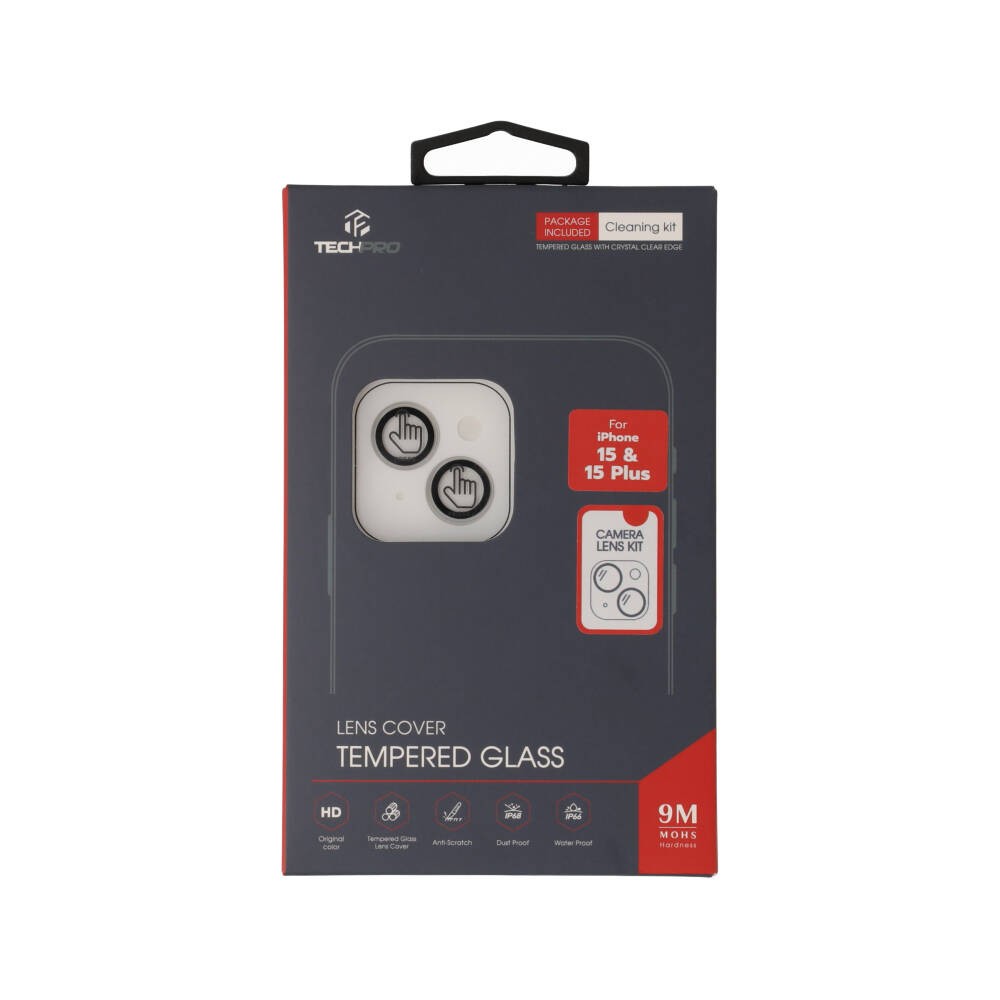 ฟิล์มกันเลนส์ TECHPRO iPhone 15/15Plus Camera Lens Crystal Clear