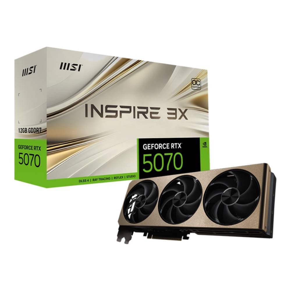 การ์ดจอ MSI GeForce RTX 5070 12G INSPIRE 3X OC GDDR7 192-bit