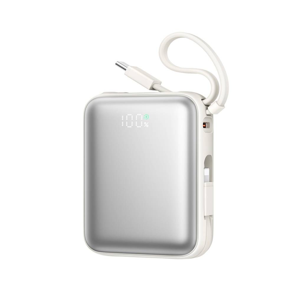 พาวเวอร์แบงค์ JOYROOM 10000mAh mini Dual Cables (JR-PBF27 22.5W) White (CCC)