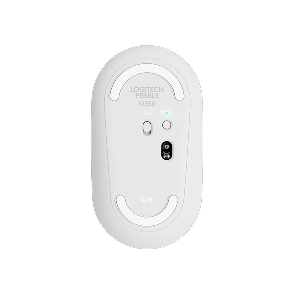 เมาส์ไร้สาย Logitech Bluetooth & Wireless Mouse M350 Pebble Off White