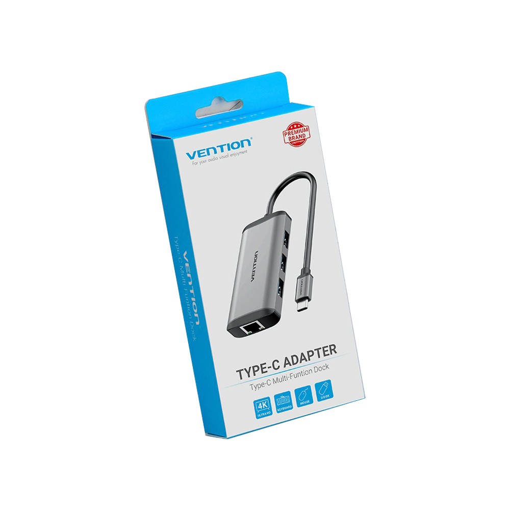 ตัวแปลง Vention 6 in 1 USB-C Hub Gray (CNCHB)