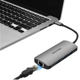Vention 9-in-1 USB-C to HDMI Grey (THAHB)