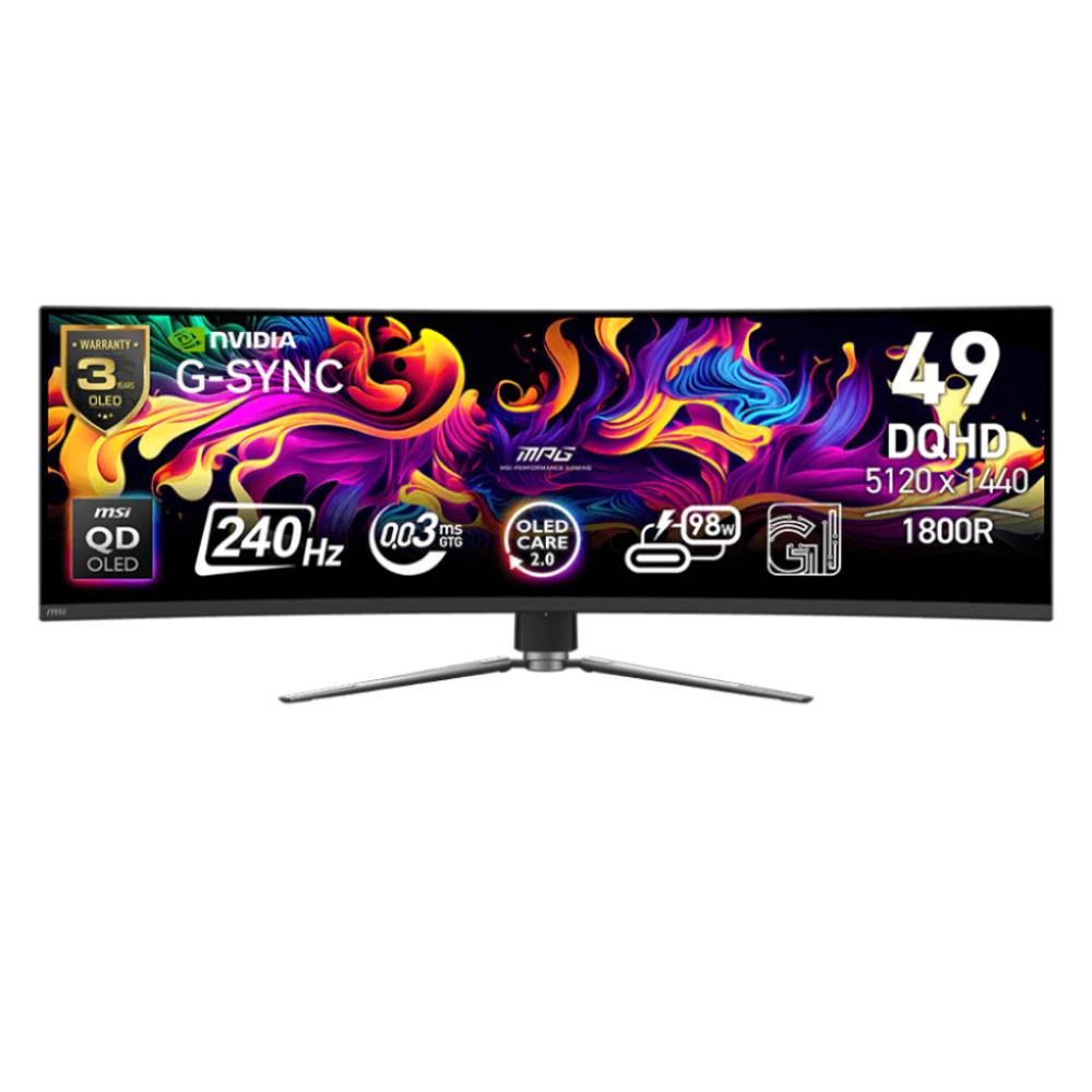 จอมอนิเตอร์ MSI MPG 491CQPX Gaming Monitor (QD-OLED 2K 240Hz USB-C 98W)