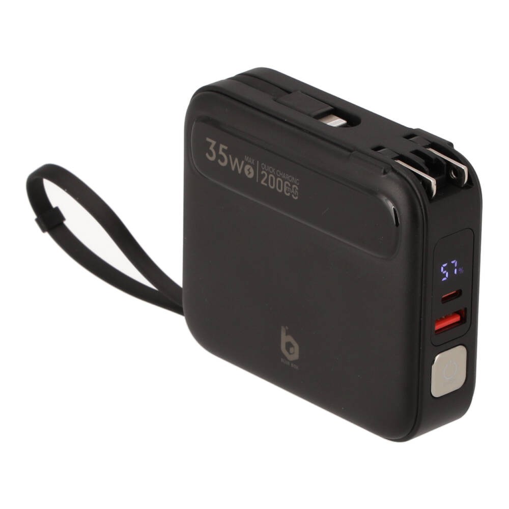 พาวเวอร์แบงค์ Blue Box 20000mAh built-in Lightning/Type-C PD35W Black