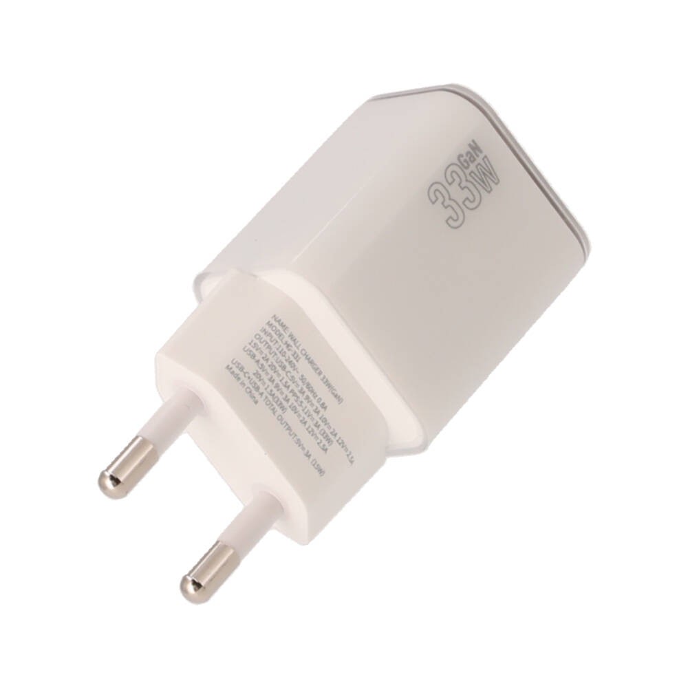 อะแดปเตอร์ TITANV Wall USB Charger 1 USB-A/1 USB-C (PD33W) HyperChare GaN White (TI-WC10)