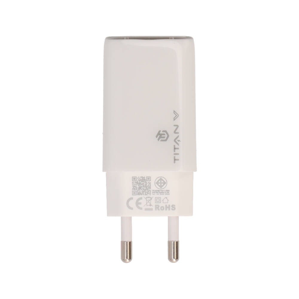 อะแดปเตอร์ TITANV Wall USB Charger 1 USB-A/2 USB-C (PD65W) HyperChare GaN White (TI-WC11)