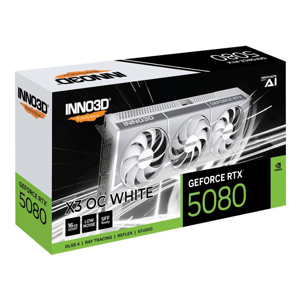 การ์ดจอ INNO3D GeForce RTX 5080 X3 OC White 16GB GDDR7