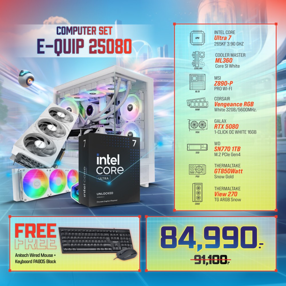 Computer Set - E-QUIP 25080 (U7 265KF | RAM32GB/5600 | SSD 1TB | RTX5080)
