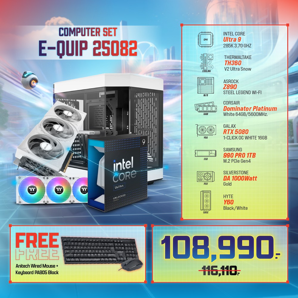 Computer Set - E-QUIP 25082 (U9 285K | RAM64GB/5600 | SSD 1TB | RTX5080)