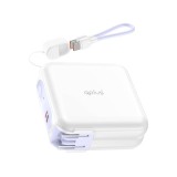 พาวเวอร์แบงค์ QPLUS 15000 mAh LED Display with 2-in-1 Cable (W1501C) White