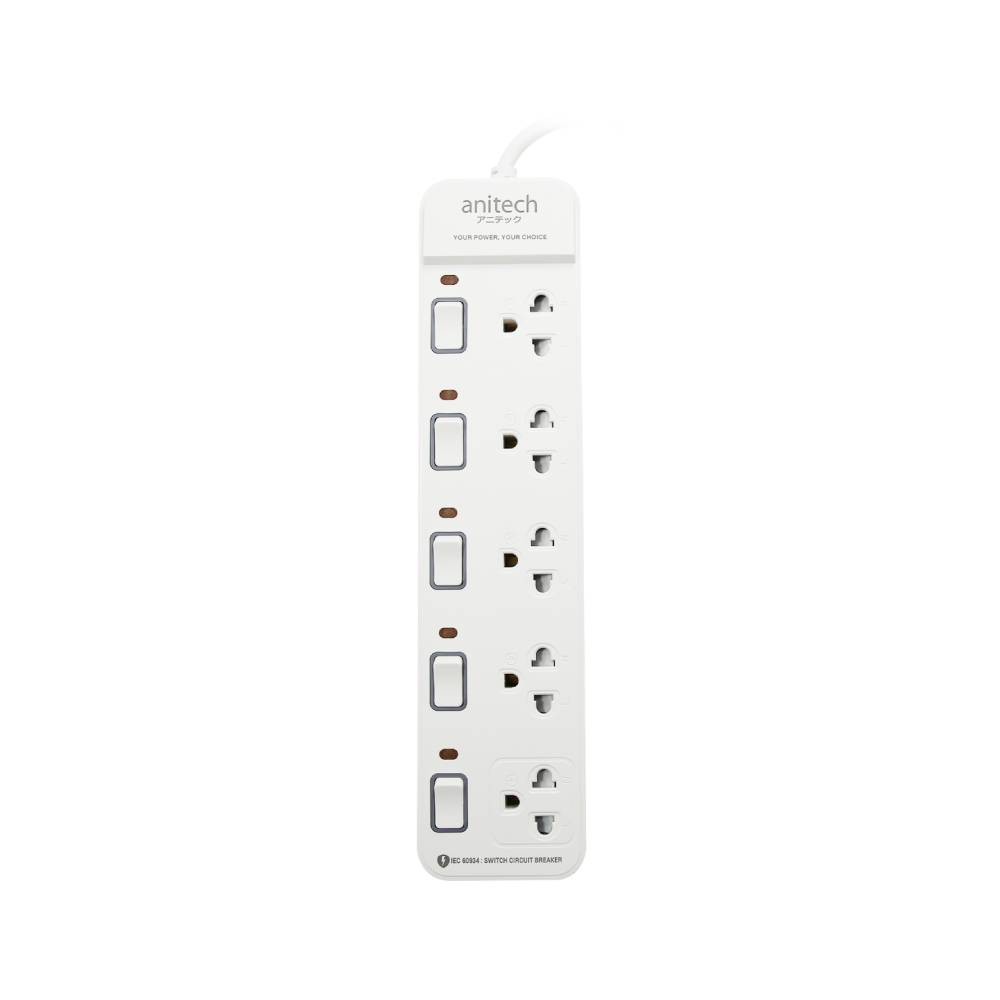 ปลั๊กไฟ Anitech Plug 5 Way 5 Switch 5M. (H2155)