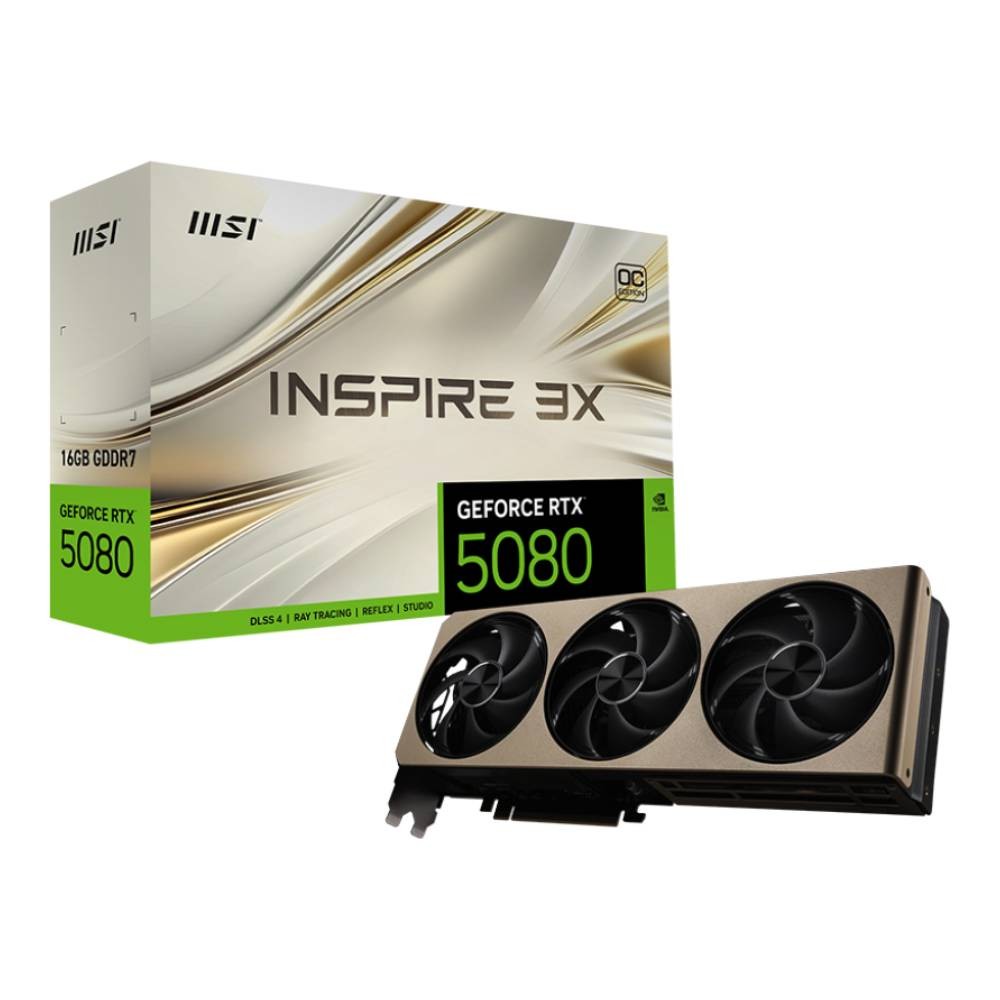 การ์ดจอ MSI GeForce RTX 5080 16G INSPIRE 3X OC 16GB GDDR7 256-bit