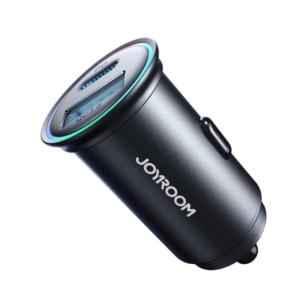 ที่ชาร์จแบตในรถ JOYROOM Car Charger 1 USB-A / 1 USB-C (PD60W) Mini Black (JR-CCN04)