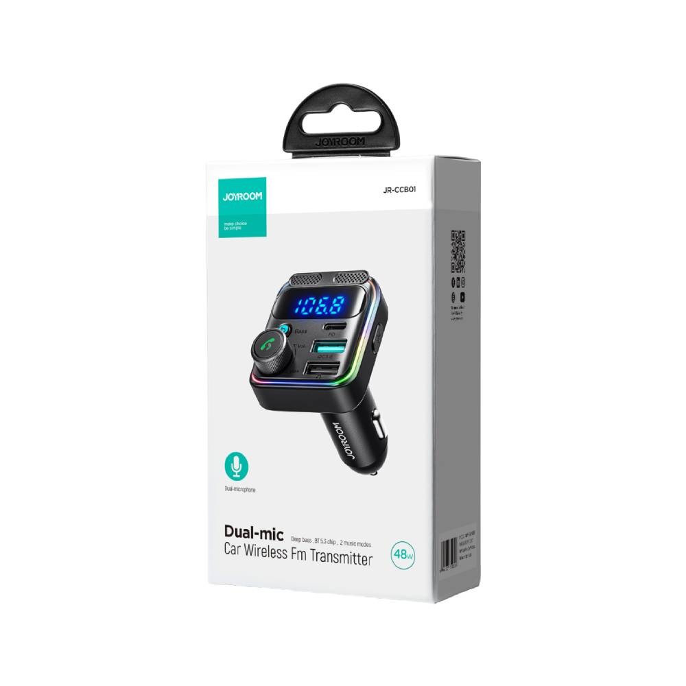 ที่ชาร์จแบตในรถ JOYROOM Car Charger JR-CCB01 2x USB-A/1x USB-C 48W Black