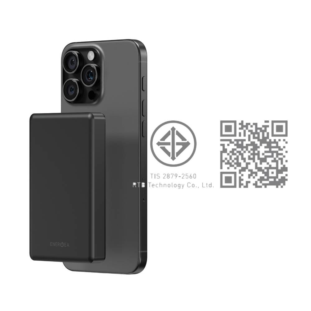 พาวเวอร์แบงค์ Energea 10000 mAh ALUPAC Mini Wireless Gunmetal