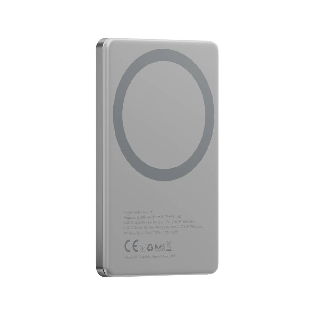 พาวเวอร์แบงค์ Energea 5000 mAh ALUPAC Mini Wireless Natural