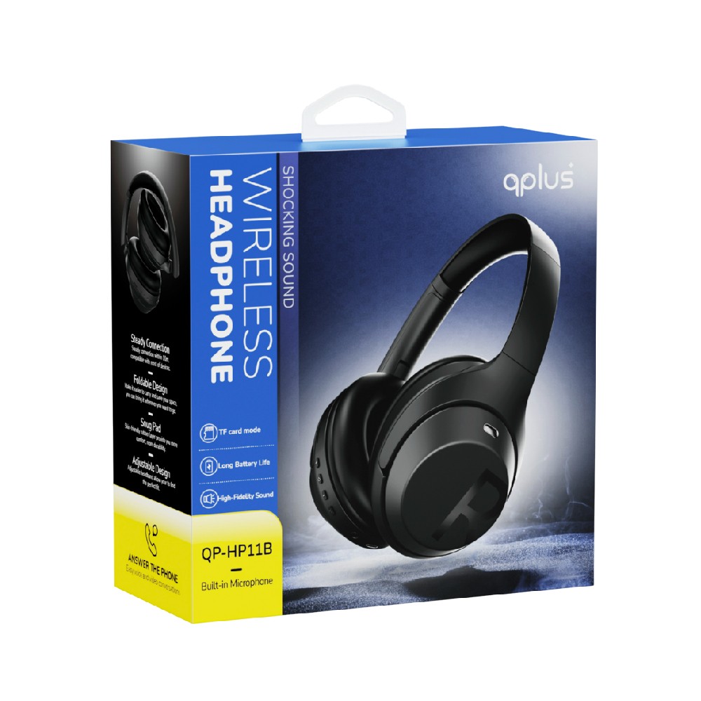 หูฟังไร้สาย QPLUS Headphone QP-HP11B Black