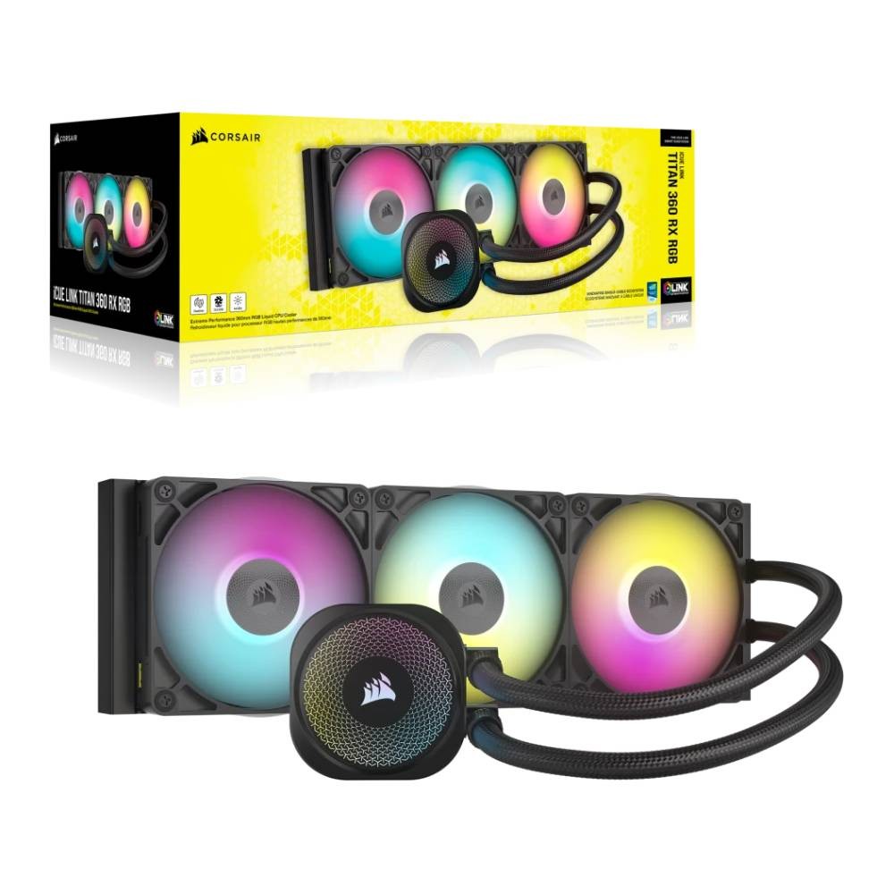 ชุดระบายความร้อนซีพียู Corsair iCUE LINK TITAN 360 RX RGB CPU Liquid Cooler Black (CW-9061018-WW)