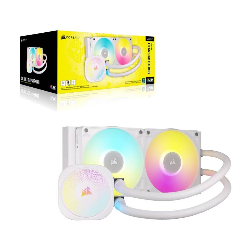 ชุดระบายความร้อนซีพียู Corsair iCUE LINK TITAN 240 RX RGB White CPU Liquid Cooler (CW-9061020-WW)