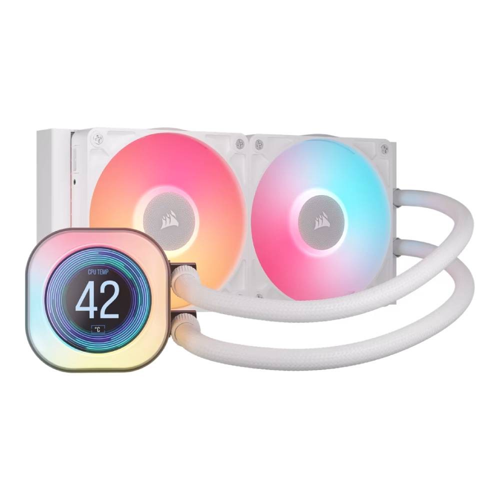 ชุดระบายความร้อนซีพียู Corsair iCUE LINK TITAN 240 RX LCD RGB White CPU Liquid Cooler (CW-9061025-WW)