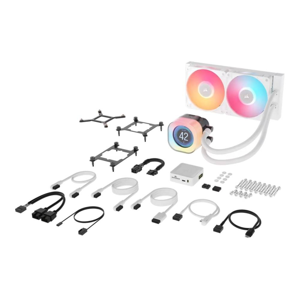 ชุดระบายความร้อนซีพียู Corsair iCUE LINK TITAN 240 RX LCD RGB White CPU Liquid Cooler (CW-9061025-WW)