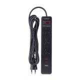 ปลั๊กไฟ Toshino Plug 3 Sockets 10A/2300W TypeC USB5V 3.4A Black