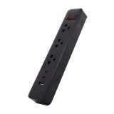 ปลั๊กไฟ Toshino Plug 3 Sockets 10A/2300W TypeC USB5V 3.4A Black