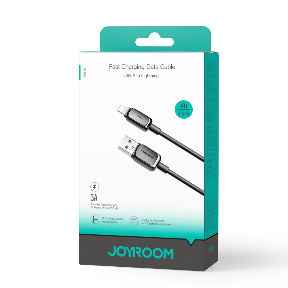 สายชาร์จ JOYROOM USB-A to Lightning Cable 3A Multi-Color 1.2M Black (S-A14)