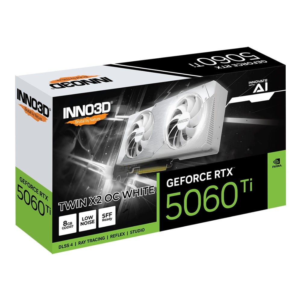 การ์ดจอ INNO3D GeForce RTX 5060 Ti TWIN X2 OC WHITE 8GB GDDR7 128-bit