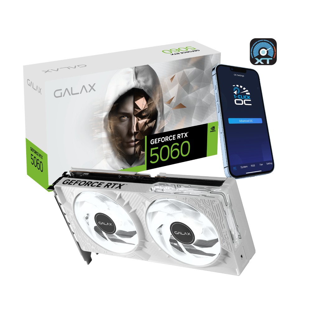 การ์ดจอ GALAX GeForce RTX 5060 1-Click OC WHITE (LAUNCH EDITION) 8GB GDDR7 128-bit