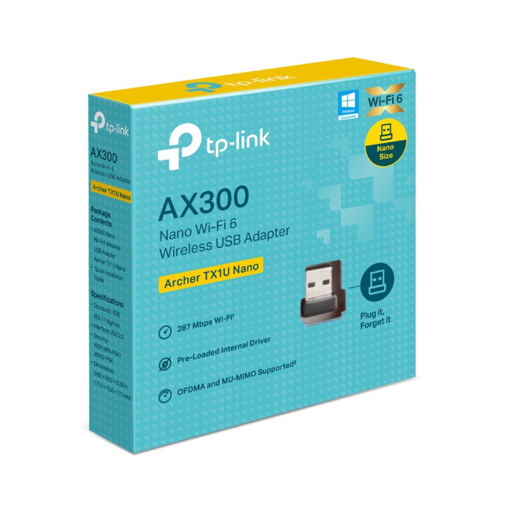 อุปกรณ์รับสัญญาณ TP-Link Archer TX1U Nano AX300 Nano Wi-Fi 6 Wireless USB Adapter