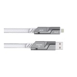 สายชาร์จ TECHPRO 4-in-1 Multifunctional Fast Charge & Data Sync Cable 1.2M TP-C06 White/Grey