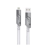 สายชาร์จ TECHPRO 4-in-1 Multifunctional Fast Charge & Data Sync Cable 1.2M TP-C06 White/Grey