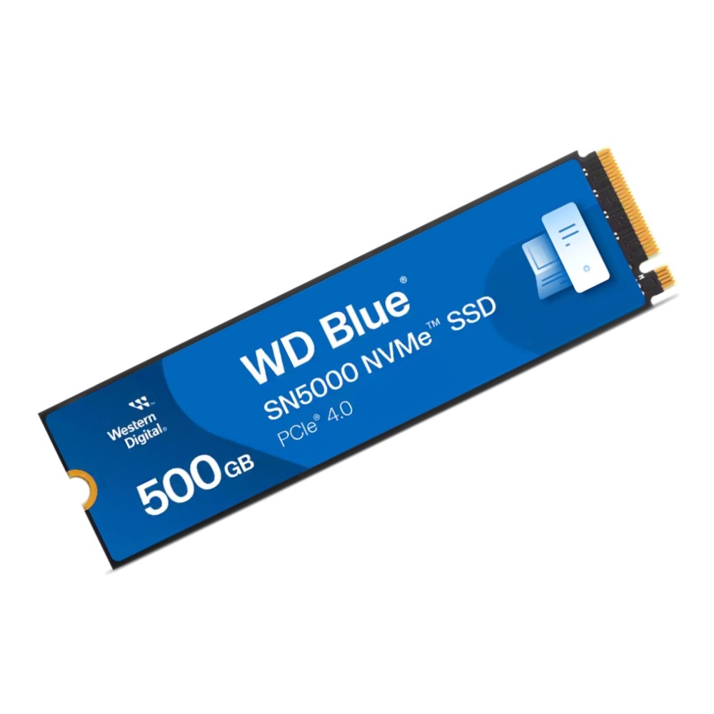 การ์ดเอสเอสดี WD 500GB Blue SN5000 SSD M.2 PCle Gen4 R5000MB/s W4000MB/s (WDS500G4B0E-00CNZ0) 5Year