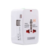 หัวแปลงปลั๊กไฟ Toshino Adapter 4 in 1 + Surge + 2A1C 5V2.4A