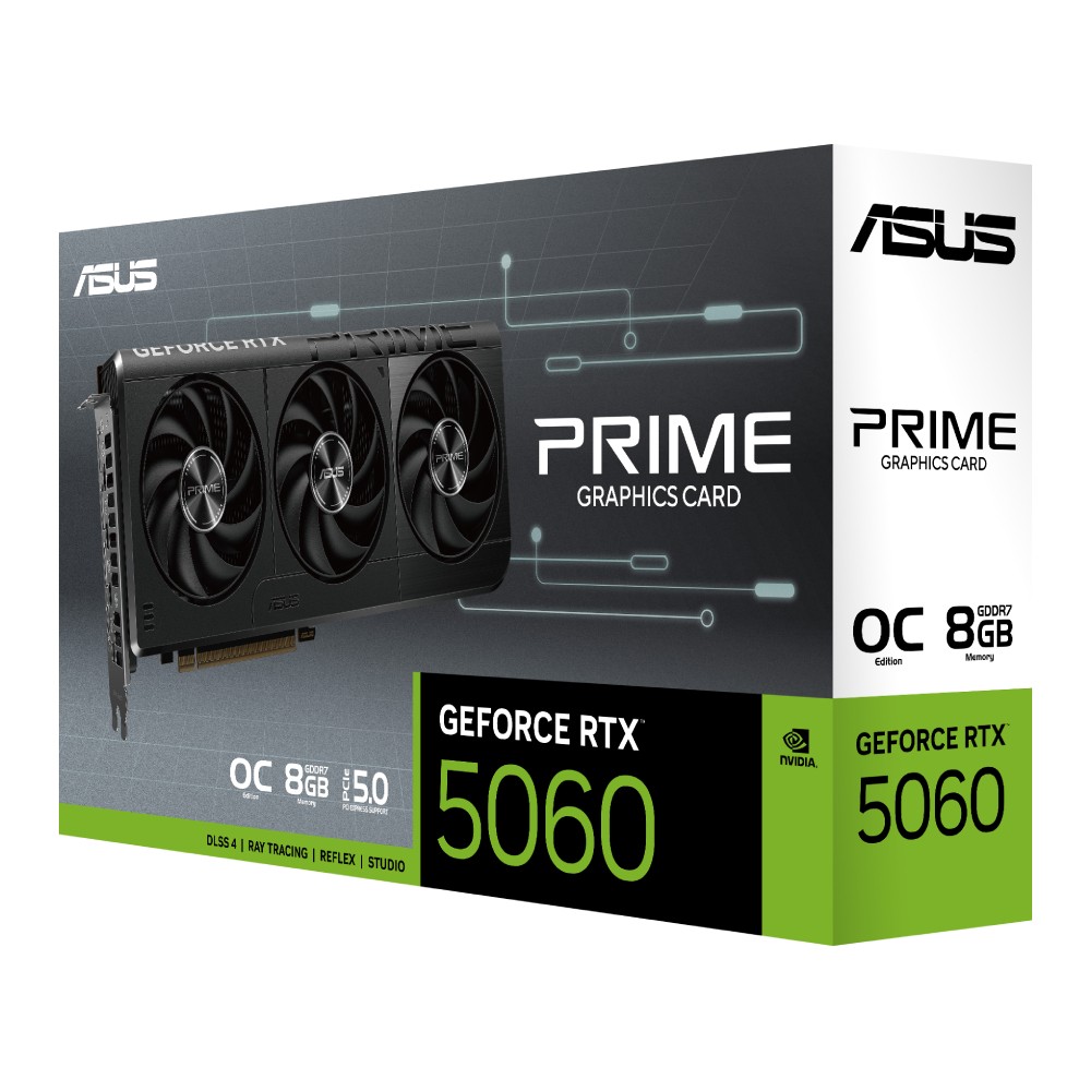 การ์ดจอ ASUS PRIME GeForce RTX 5060 8GB GDDR7 OC Edition 128-bit