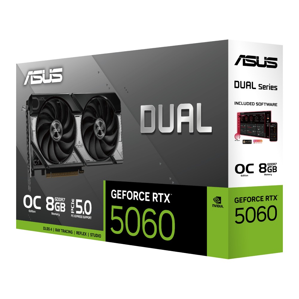 การ์ดจอ ASUS Dual GeForce RTX 5060 8GB GDDR7 OC Edition 128-bit