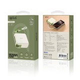 พาวเวอร์แบงค์ QPLUS 15000 mAh LED Display with 2-in-1 Cable (W1501C) Green