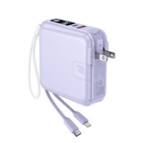 พาวเวอร์แบงค์ FOX 15000 mAh LED Display 2-in-1 Cable W1501 Purple