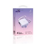 พาวเวอร์แบงค์ FOX 15000 mAh LED Display 2-in-1 Cable W1501 Purple