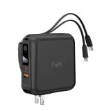 พาวเวอร์แบงค์ FOX 15000 mAh LED Display 2-in-1 Cable W1501 Black