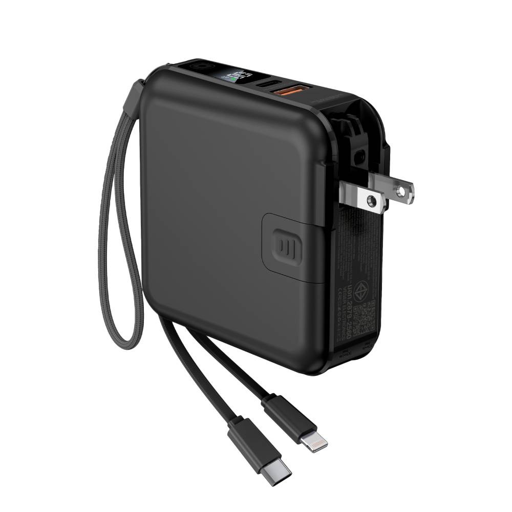 พาวเวอร์แบงค์ FOX 15000 mAh LED Display 2-in-1 Cable W1501 Black