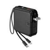พาวเวอร์แบงค์ FOX 15000 mAh LED Display 2-in-1 Cable W1501 Black